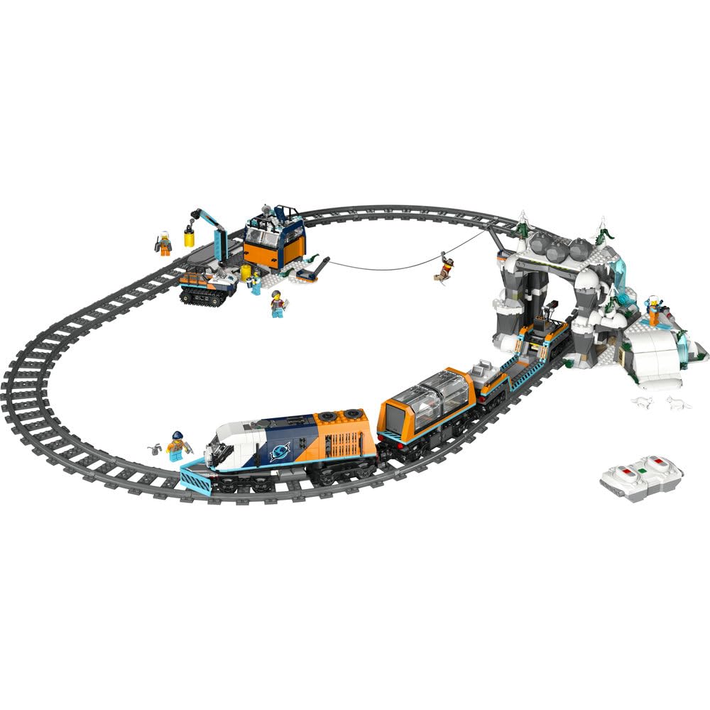 LEGO City Ekspres polarny arktycznych odkrywców 60470 | Kolejka, duży zestaw klocków konstrukcyjnych, prezent dla chłopca i dziewczynki 7+, Powered Up, 1517 elementów