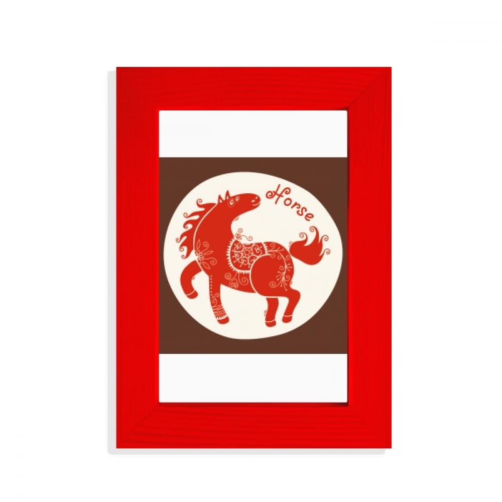 Cadre photo rouge Cheval du zodiaque pour illuminer votre buffet de salon au Nouvel An