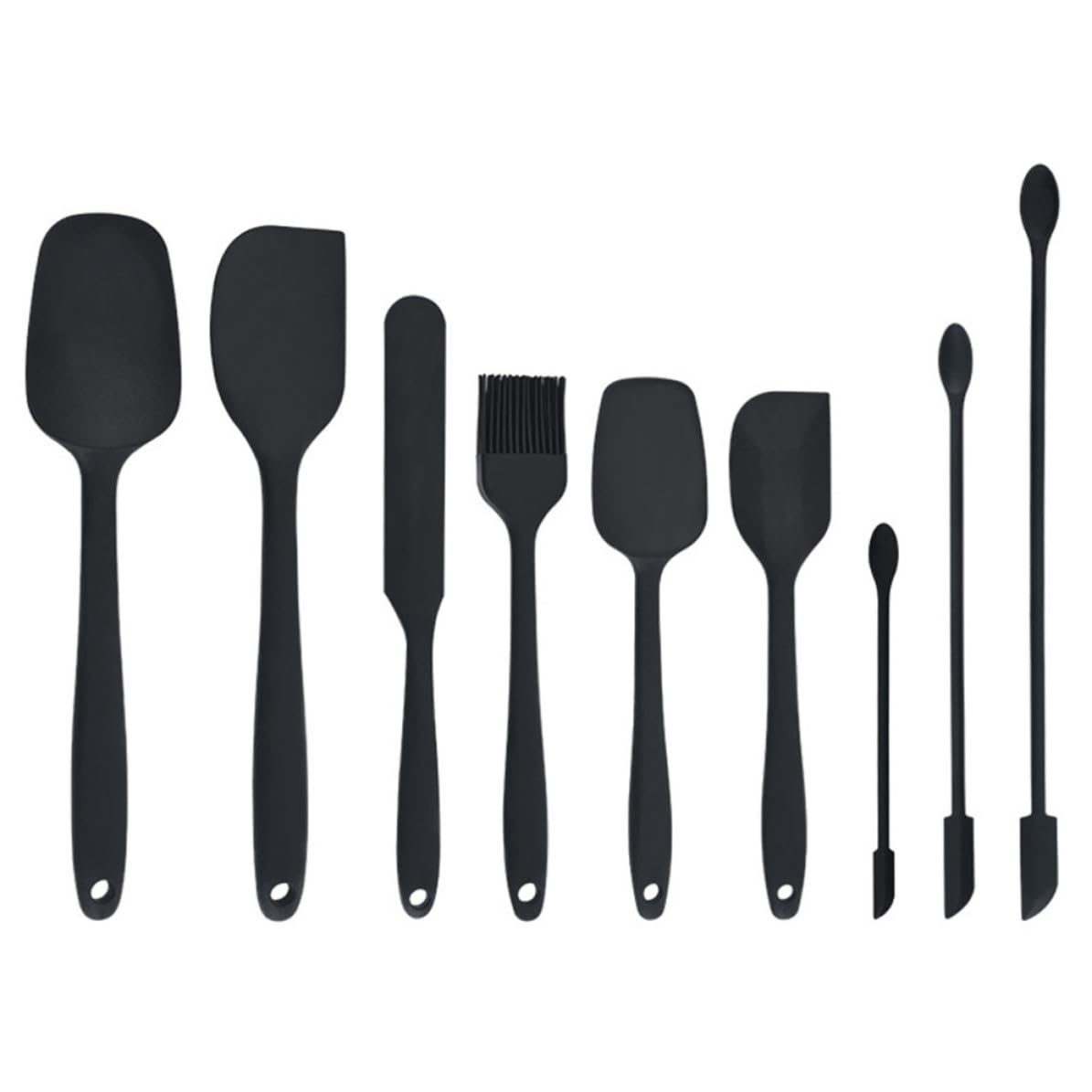 Juego de 9 Espátulas de Silicona para Pasteles, Raspadores de Crema y Mermelada, Utensilios de Cocina Prácticos y Resistentes para Repostería