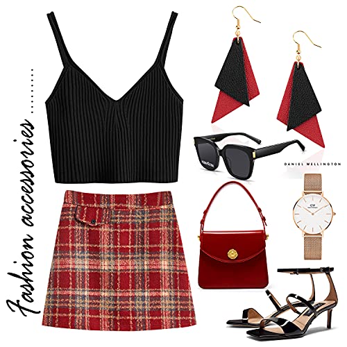 Jagucho Leather Earrings Dangle for Women, Lightweight Hoop Earrings Drop for Teen Girls, Gifts for Women2