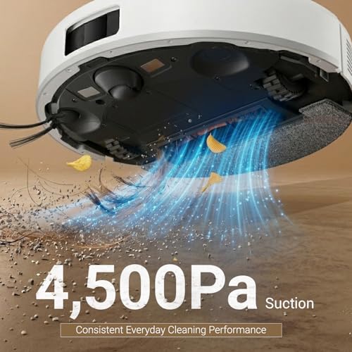 Image of Mova E10 Robot Vacuum Cleaner with LDS Navigation & 4500Pa Suction, 2-in-1 Vacuum and Mop, Dual-Fusion Obstacle Avoidance, Compact 7.6cm Height, White
