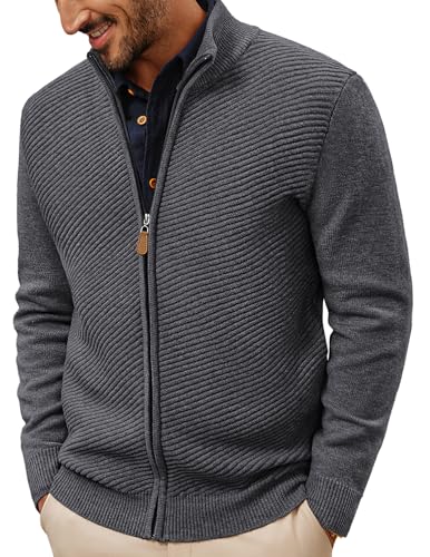 PJ PAUL JONES Mens Cardigan Sweater Full Zip Up...