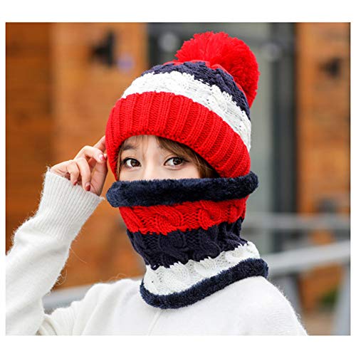 Chapeau de laine d'hiver chaud avec torsades couleur assortie femme