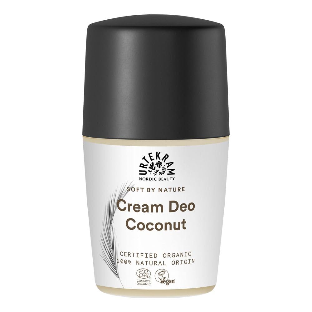 Urtekram Cream Deo Coconut – 50 ml – Natural Deodorant with Organic Coconut Oil & Hyaluronic Acid, Certified Natural Cosmetics, Vegan & Gentle on Sensitive Skin