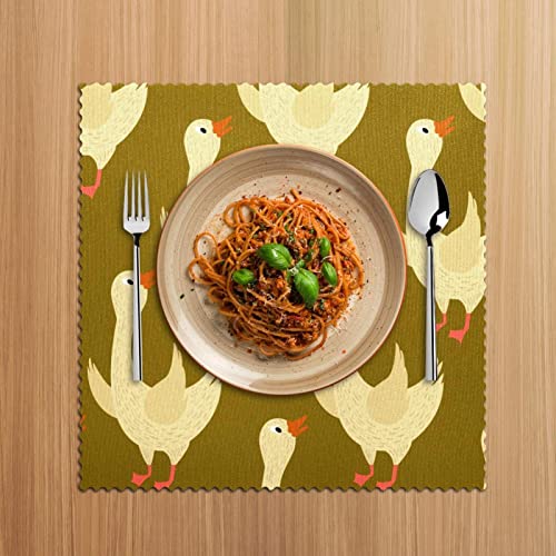 Set de table oie dessin animé x4 antidérapant et thermorésistant 31x31cm pour repas
