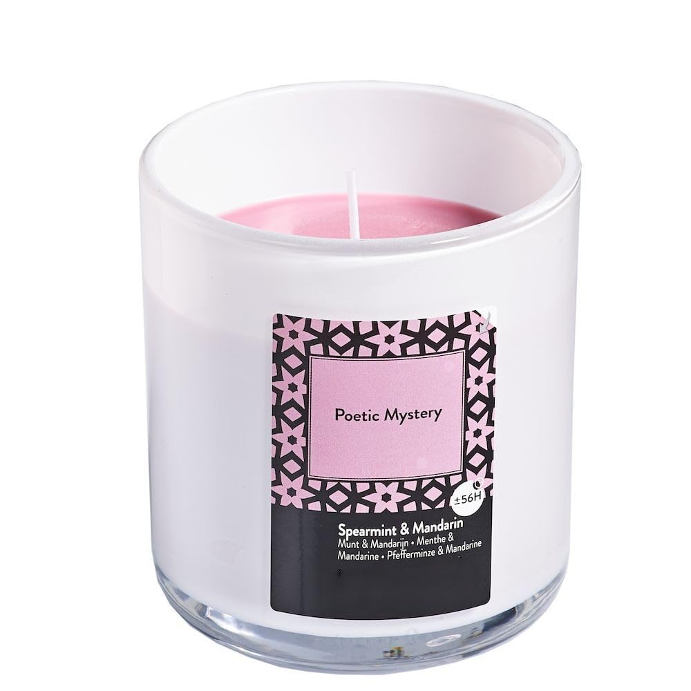 Duftkerze im Glas im 2er-Set - Kerze, Advent, Raumduft - Kein Ruß - Brenndauer: 56 Std. - viele Duftaromen – 9,5 x 10,5 cm (Rose Blush - Duft: Pfefferminze & Mandarine)