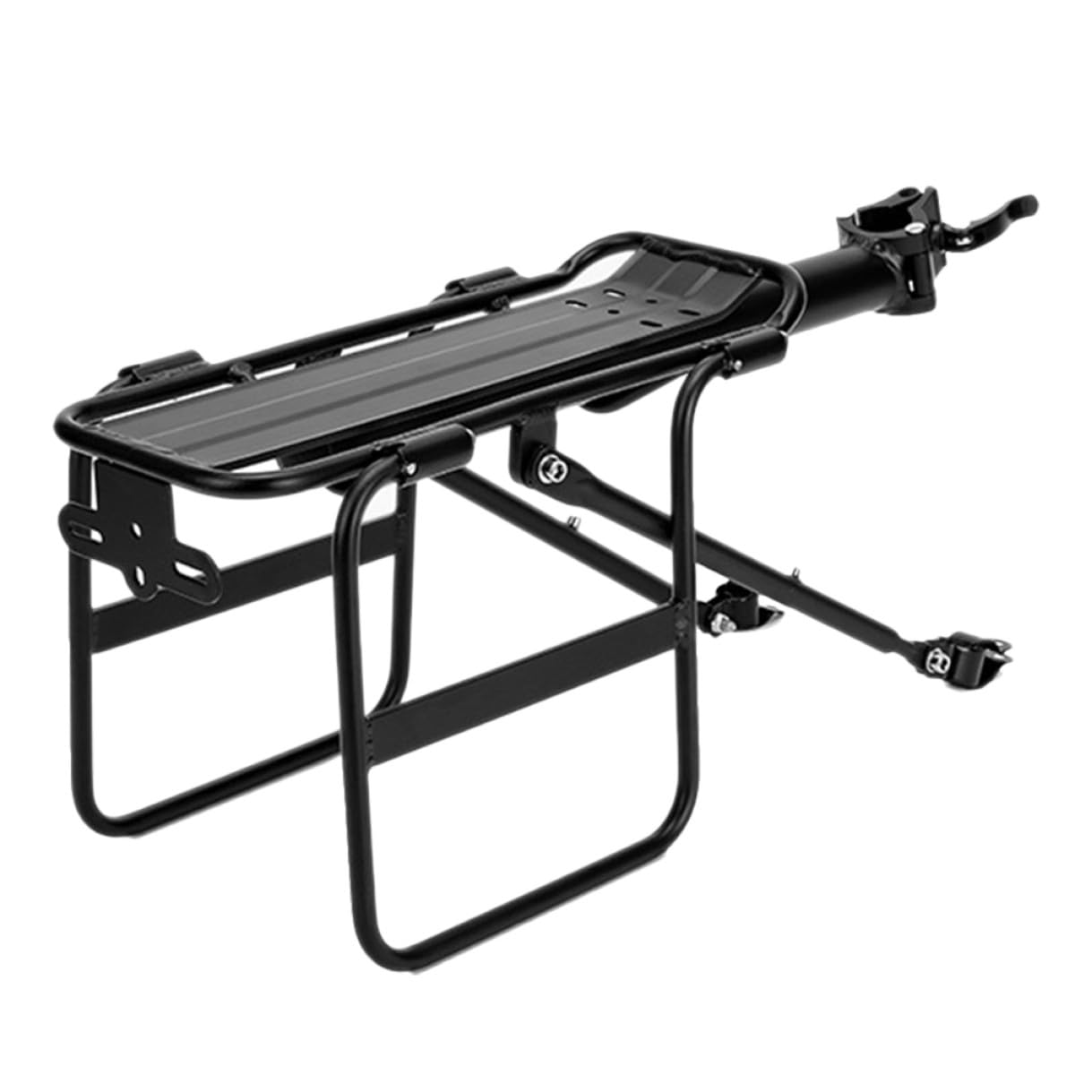 Bike Luggage Rack Sturdy Rear Cargo Rack Aluminum Alloy Black