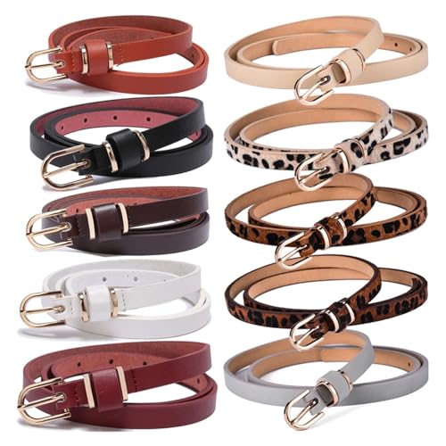 Women's Skinny Leather Belt Solid Color Waist Or Hips Ornament Girls 1.5cm Wide Waistband 10 Sizes To Choose From(Coffee,4X-Large)3