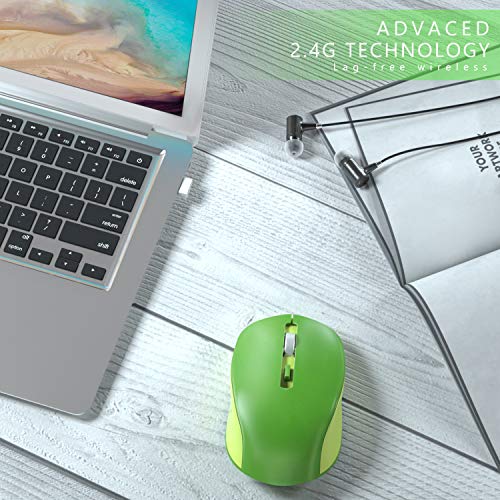 Seenda Wireless Mouse, 2.4G Wireless Computer Mouse With Nano Receiver 3 Adjustable Dpi Levels, Portable Mobile Optical Mice For Laptop, Pc, Chromebook, Computer, Notebook (Green) #TOP5