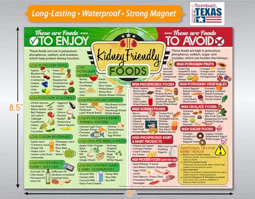 Image of Kidney Friendly Food List Chart Magnet - Renal Diet & Kidney Disease