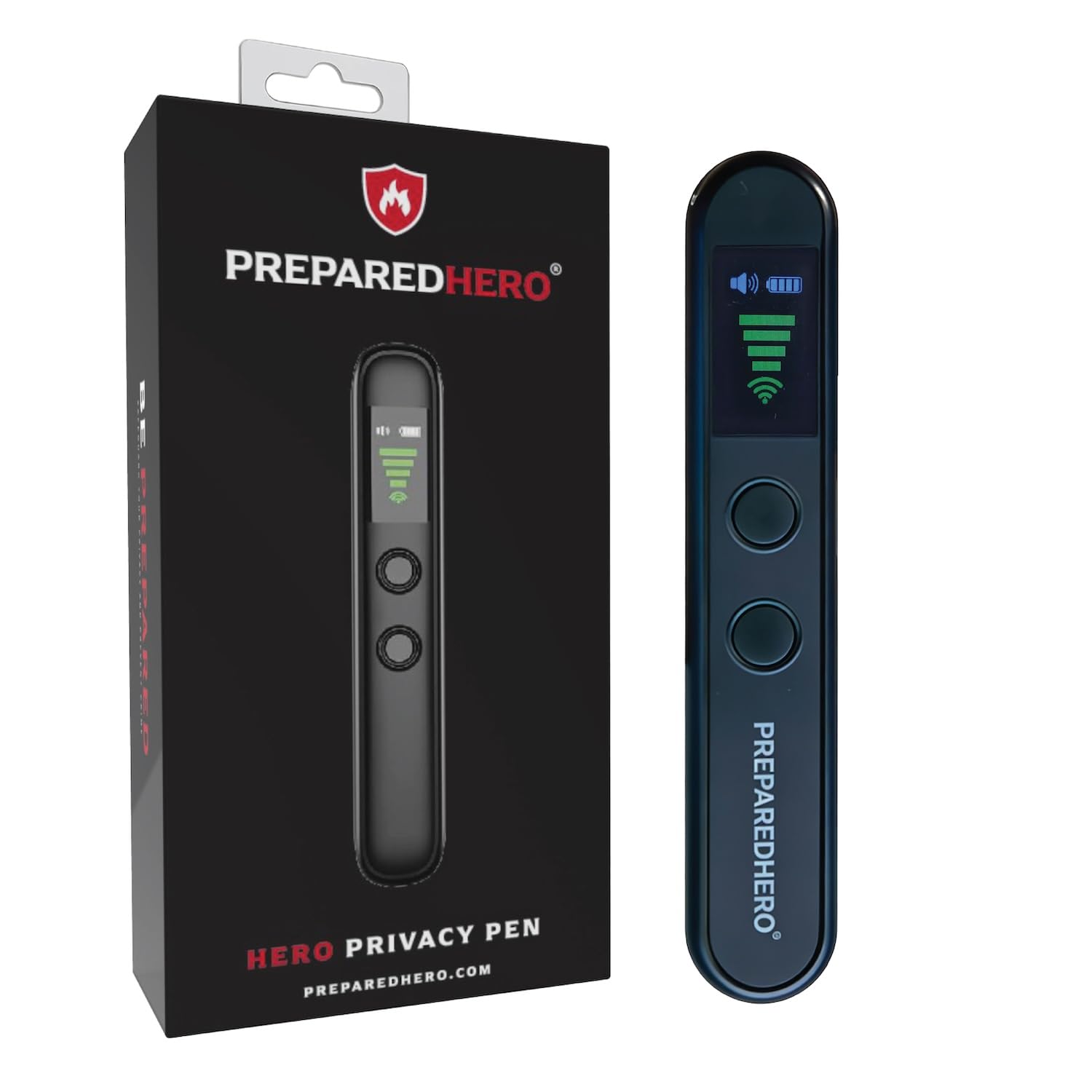 Hero Privacy Pen | 3-in-1 Travel Privacy Tool | RF Signal Detector, Infrared Camera Lens Finder and Door Motion Alarm | Pocket-Sized, No App Needed, Rechargeable, 1 Pack