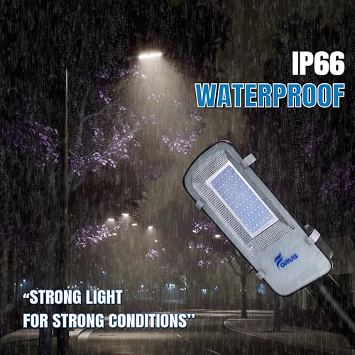 Image of Forus 30W LED Street Light with Clamp, IP66 Waterproof Outdoor LED Street Light, High Lumen 3600lm Natural White, Aluminium Body for Road, Parking Lot, Garden & Industrial Outdoor Lighting (1 Pc)