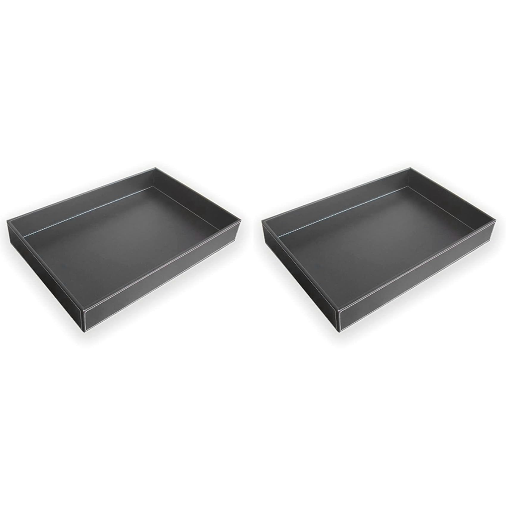 Hndhbfgrt 2X PU Leather Valet Tray Organizer,Catchall Tray Decorative Desktop Storage Organizer Tray for Change, Coin,Key,Phone