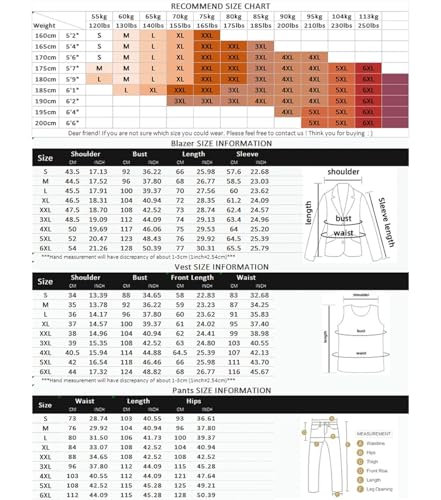 Men’S Retro Plaid 3-Piece Wedding Suit Slim Fit Blazer Vest & Trousers Classic Set4
