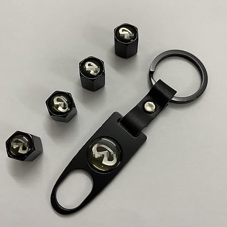 Amazon バルブキャップ 車 エアー バルブ キャップ 車用メタル 腐食 防止 黒 4個組 For Infiniti エアバルブキャップ 車 バイク