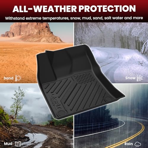 Image of LASFIT Floor Mats for Toyota Prius 2016-2022 & Prius Prime 2017-2022, All Weather TPE Custom Fit Easy Clean Durable No-Curling Floor Liners for Prius 2016 2017 2018 2019 2020 2021 2022 Car Mats