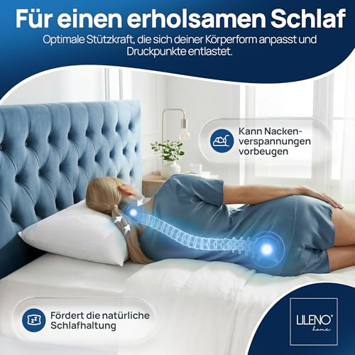 LILENO HOME Allergiker Kopfkissen 40x80 (1er Set) – 95°C waschbar, OekoTex & Made in DE – Kissen 40x80 mit praller Füllung für himmlischen Schlaf – Haut schmeichelndes & geruchsfreies Pillow 5