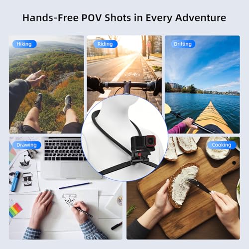 Image of MOBILIFE Insta 360 Action Camera Neck Mount Quick Release Hands-Free POV Neck Holder Ergonomics Silicone Anti-Shake Chest Strap Air Cushion Compatible with Insta 360 Ace /Ace Pro /Ace Pro 2 /Go 3S