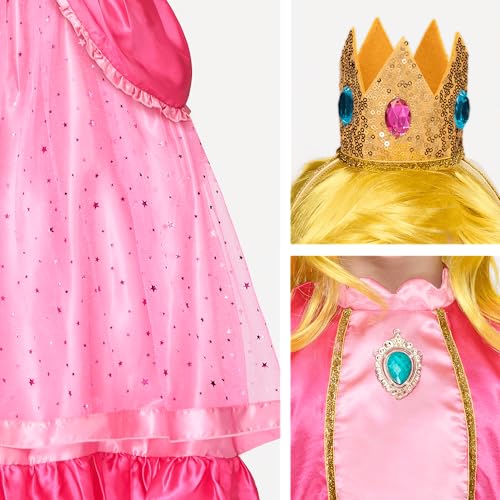 Spooktacular Creations Halloween Pink Princess Dress, Kids Princess Dress Up, Peach Crown Costume for Girls Birthday4
