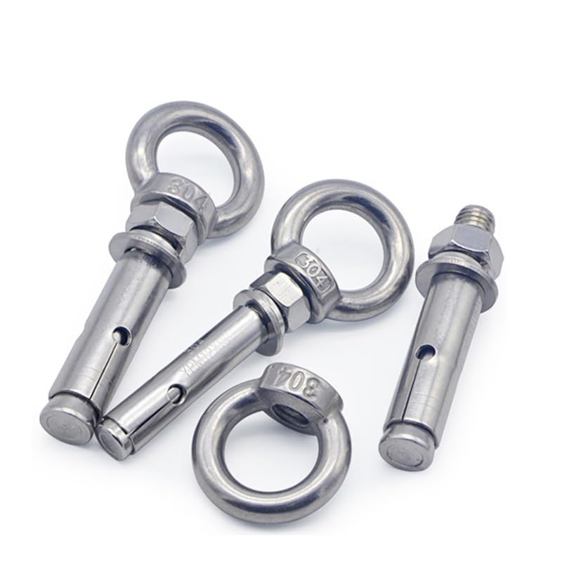 Śruby kotwiące ze stali nierdzewnej 304 M6 M8 M10 M12 Śruba haka rozporowego z pierścieniem podnoszącym(M10x80 (5 PCS))