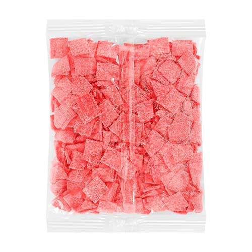 Image of Bebeto Sour Strawberry Licorice Belts Bite Size - Colorful Sour Chewy Candy Belts for Kids & Adults | Party & Cake Decoration - 2lbs Bulk Size Candy by Kervan (Strawberry)