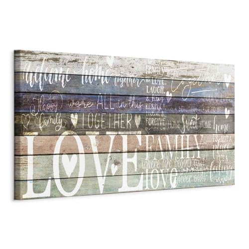 murando - Cuadro en Lienzo Love 135x45 cm 1 pieza Impresión en material tejido no tejido cuadro de pared impresión artística fotografía decoración Family Madera Home Casa m-C-0428-b-a