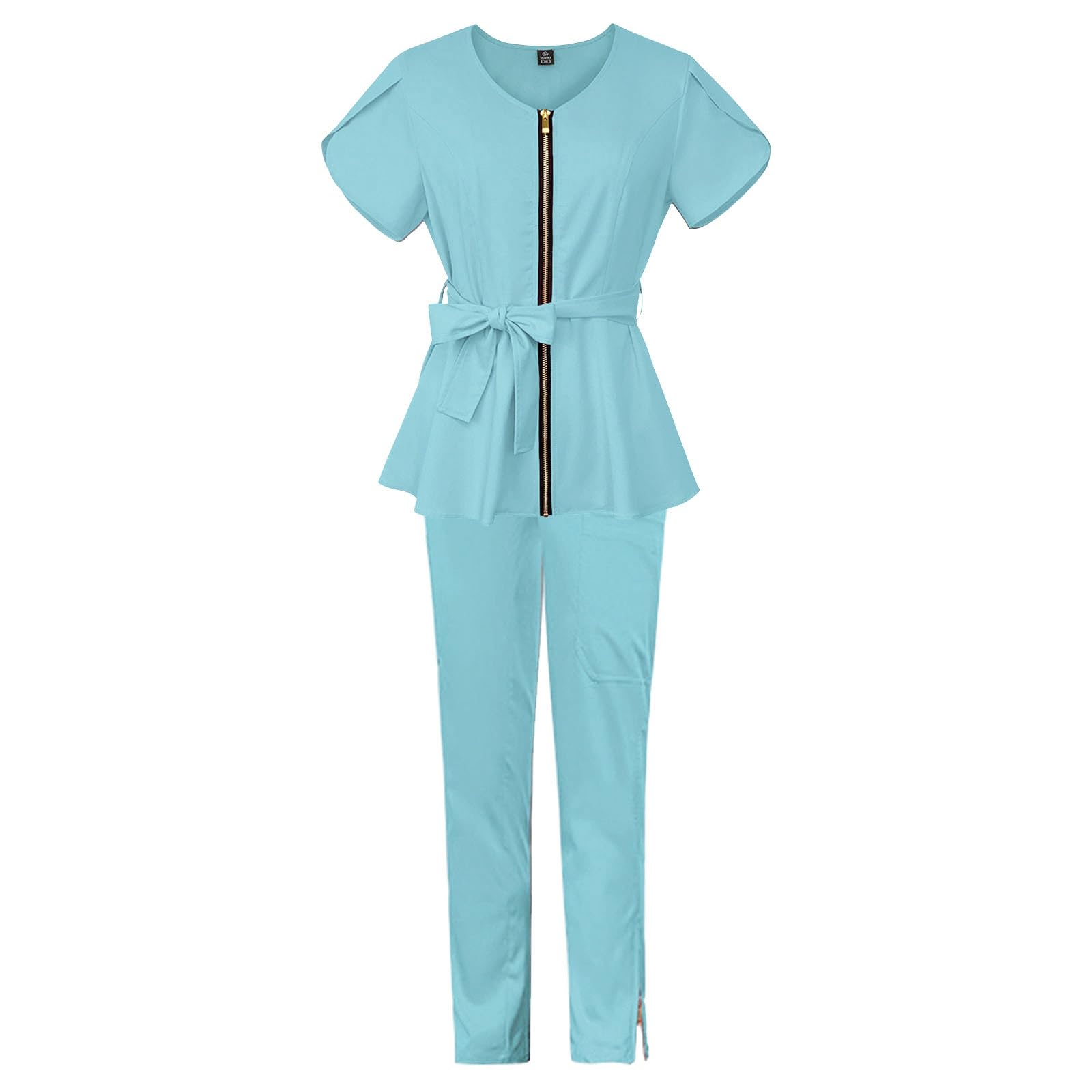 Uniforme medica da donna per infermiera, set da 2 pezzi, tuta protettiva per medico, uniforme e medico, abbigliamento da lavoro in tinta unita
