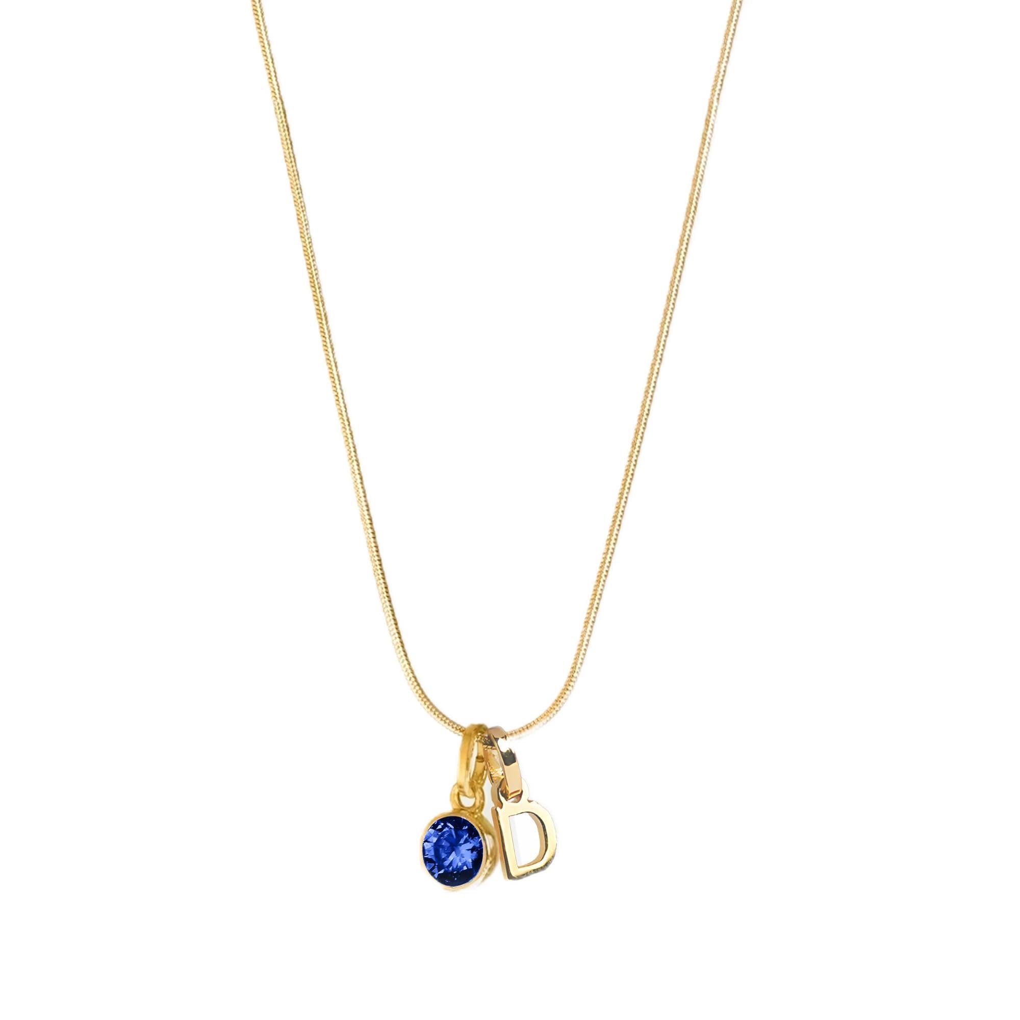Personalised Birthstone Initial Gold Necklace – Choose Any One Birthstone from Jan to Dec & Customised A–Z Letter Pendant | Custom Necklace for Women, Girls & Gift Giving-image-9