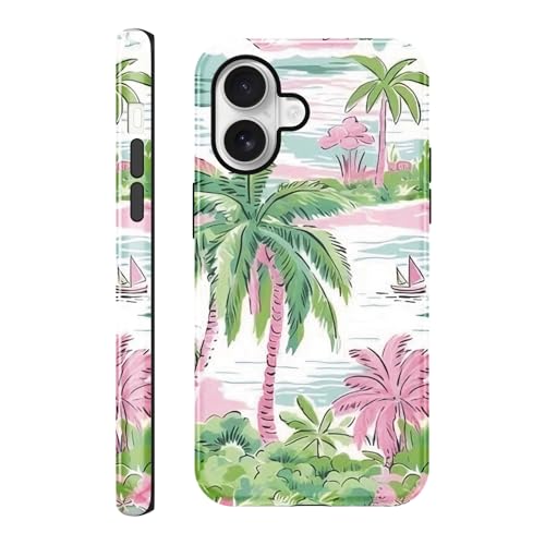 Coque iPhone 17 design été rose et vert pour sublimer vos photos à la plage