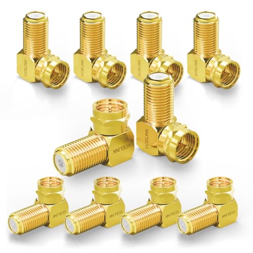 VCE 90 Degree F-Type RG6 Adapter, Gold Plated Male...