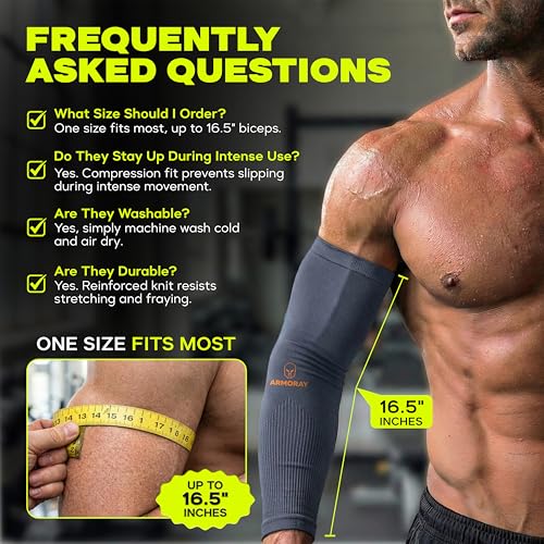 Image of Arm Sleeves for Men and Women - UV Sun Protection Cooling Compression - Tattoo Cover Up Sleeve for Daily Wear & Work