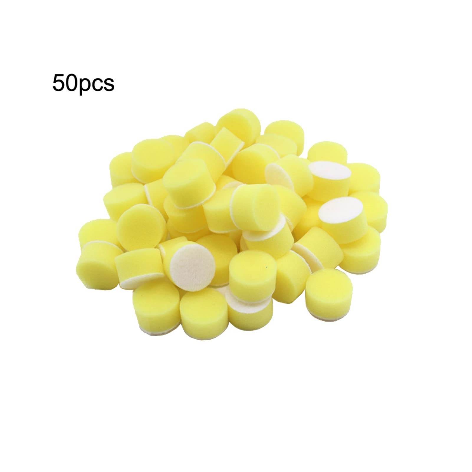 25mm 50Pcs Esponja Pulido Almohadillas de Pulido Herramientas de Pulido de Cera Áspero Medio Fino Ajuste para Pulidor de Automóviles (Color : Yellow)