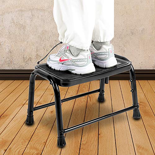 Leekpai Step Stool With Handle For Adults，Seniors Heavy Duty Holds 330 Lbs.stepping Stool For Elderly Adults, Attractive Black For Kitchen #TOP5