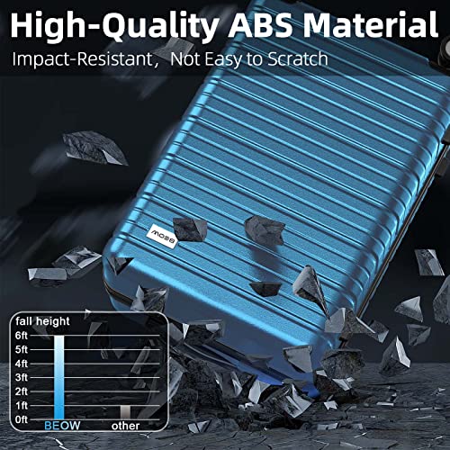 Beow Luggage Sets Expandable Lightweight Suitcases With Wheels Pc+Abs Durable Travel Luggage Tsa Lock Navy Blue 4Pcs #TOP4