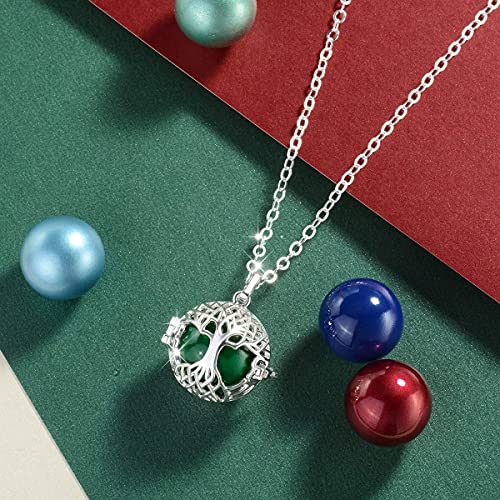 AEONSLOVE Angel Chime Caller Tree of Life Harmony Ball - 30 Inch Leather Cord and 45 Inch Silver Rolo Chain2