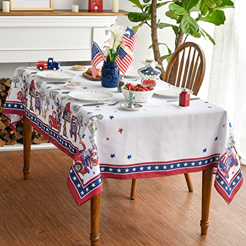 Horaldaily 4Th Of July Tablecloth 60X84 Inch, Patriotic Independence Day Memorial Day Red Truck Cat Table Cover For Party Picnic Dinner Decor #TOP1
