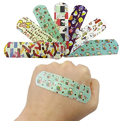 Minibaby Cute Lovely Cartoon Band Aid for Your Kids Protection 100Pcs Waterproof Bandages Wound Dressings Hemostasis Adhesive First Aid Kit