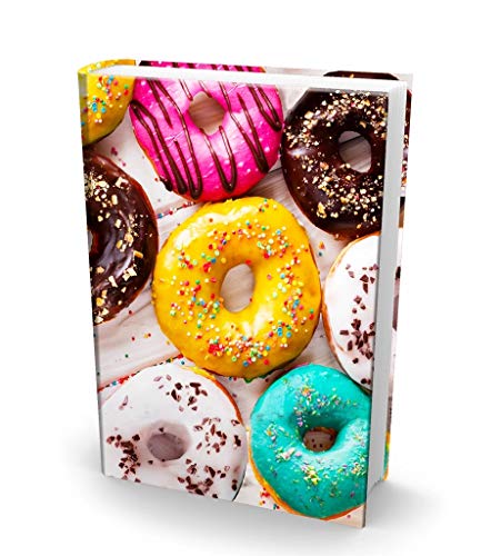 Book Sox Stretchable Book Cover: Fits Most Hardcover Textbooks Up To 9" X 11". Adhesive-Free, Nylon Fabric School Book Protector. Easy To Put On. Washable & Reusable Jacket. (Donuts) #TOP4