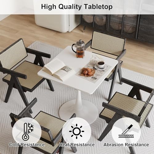 Image of Square Wooden Pedestal Table, Accent Bedside Table,Modern Coffee End Table for Living Room, Bedroom and Balcony with Square Design Table