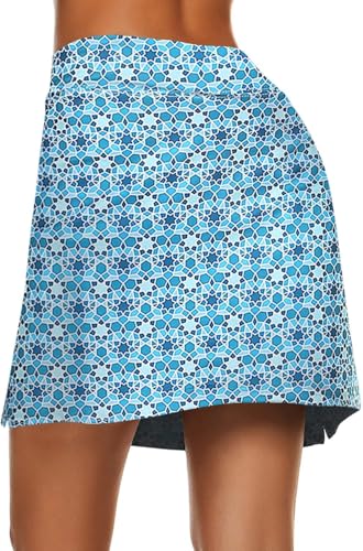 Image of Nora Nico Women's & Girls High Rise Flared Skorts Stretchy Opaque Skater Skirts with Shorts with Side Pocket