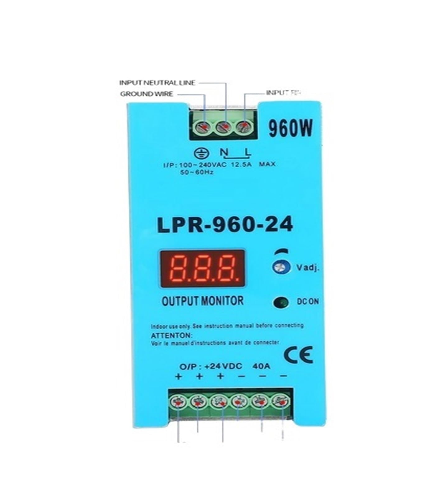 JJKKOZVQF LPR-960-24 AC To DC 960W 24V 40A Switching Power Supply(LPR-960-24 24V)