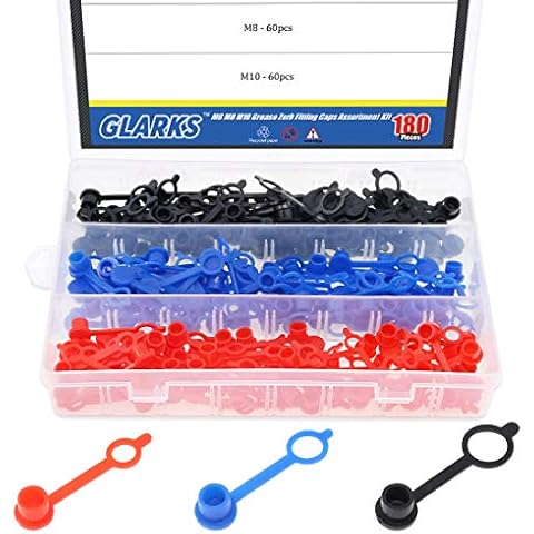 GLARKS 180-Piece Brake Bleeder Screw Caps Kit Cover