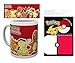 Produktbild 1art1 Pokemon, Feuer Typen, Flemmli, Feurigel, Glumanda, Floink, Panflam, Fynx Foto-Tasse Kaffeetasse (9x8 cm) Inklusive 1 Pokemon EC-Kartenhülle Kartenetui Für Fans Und Sammler (10x7 cm)