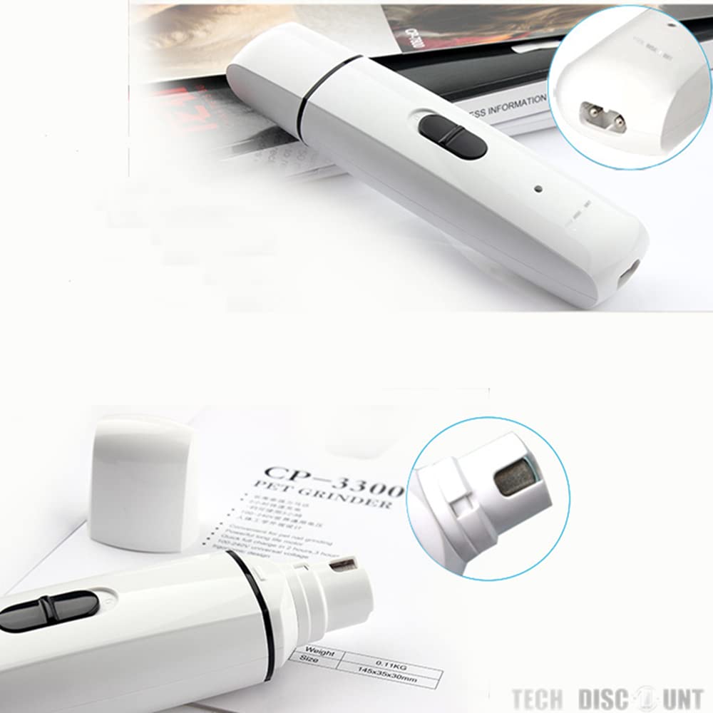 Lime à Ongle Chien USB, Lime à Ongle Electrique Chien Rechargeable Soin de la Patte sans Douleur,USB Charge Rapide 2h Ultra-Silencieux Coupe-Ongles pour Animal Domestique