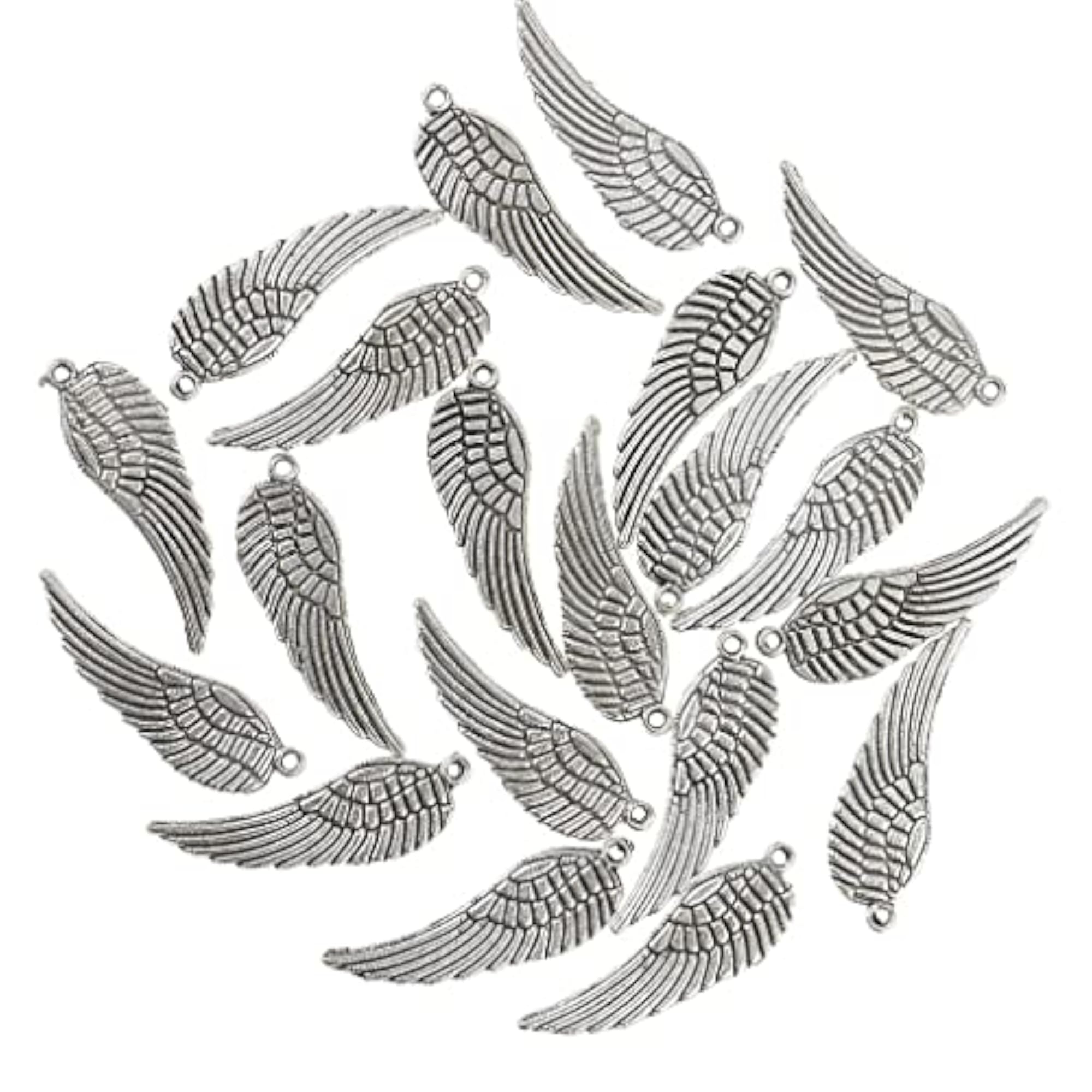 20 Pieces Tibetan Silver Angel Wing Charm Pendant