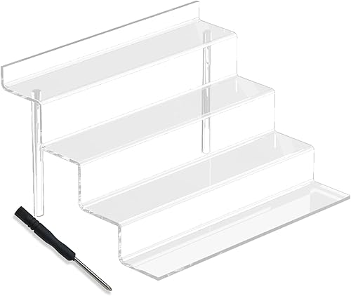 Soportes de exhibición de acrílicos, organizador de perfume transparente de 4 niveles para tocador, soporte de acrílico de 9 pulgadas, soporte de