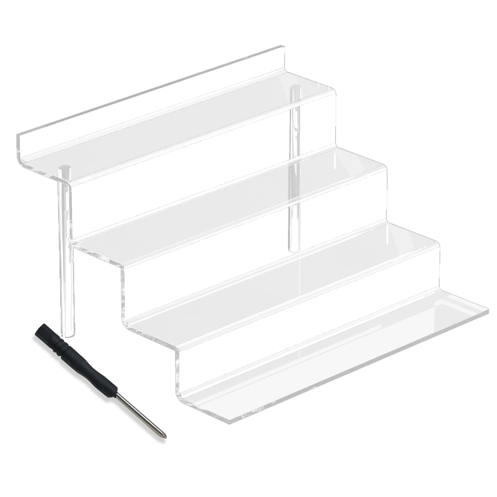 Acrylic Risers Display Stands, 4 Tier Clear Perfume Organizer for Dresser, 9" Acrylic Tiered Stand, Figure Stand Display Rack Tiered Shelf for Lotion Organizer, Cake Stand Display, Skincare Stand