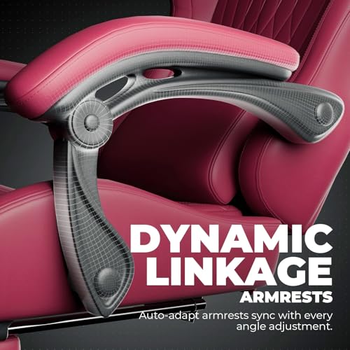 Image of GTPLAYER ACE-PRO Music Gaming Chairs - Built-in Speakers, App Support & Bluetooth Control, Footrest & Pocket, Gamer Chair for Adults, Wine Red