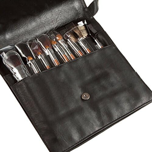 AWEN Professional 18pcs Wool Makeup Brushes Cosmetic Makeup Brush Set with PVC Apron Bag Artist Belt Strap Holder