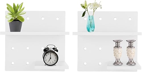 MIVIDE Paquete de 6 tableros de clavijas, tablero de clavijas, organizador de pared de plástico con accesorios, pequeño tablero de clavijas para